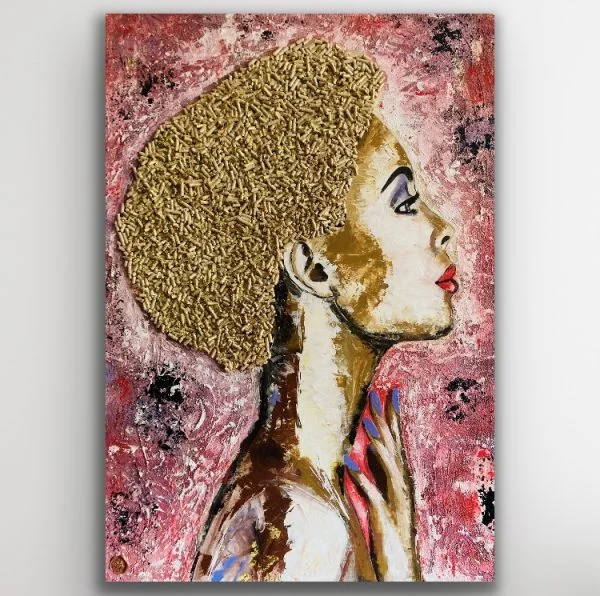 Arte materica figurativa con pellet